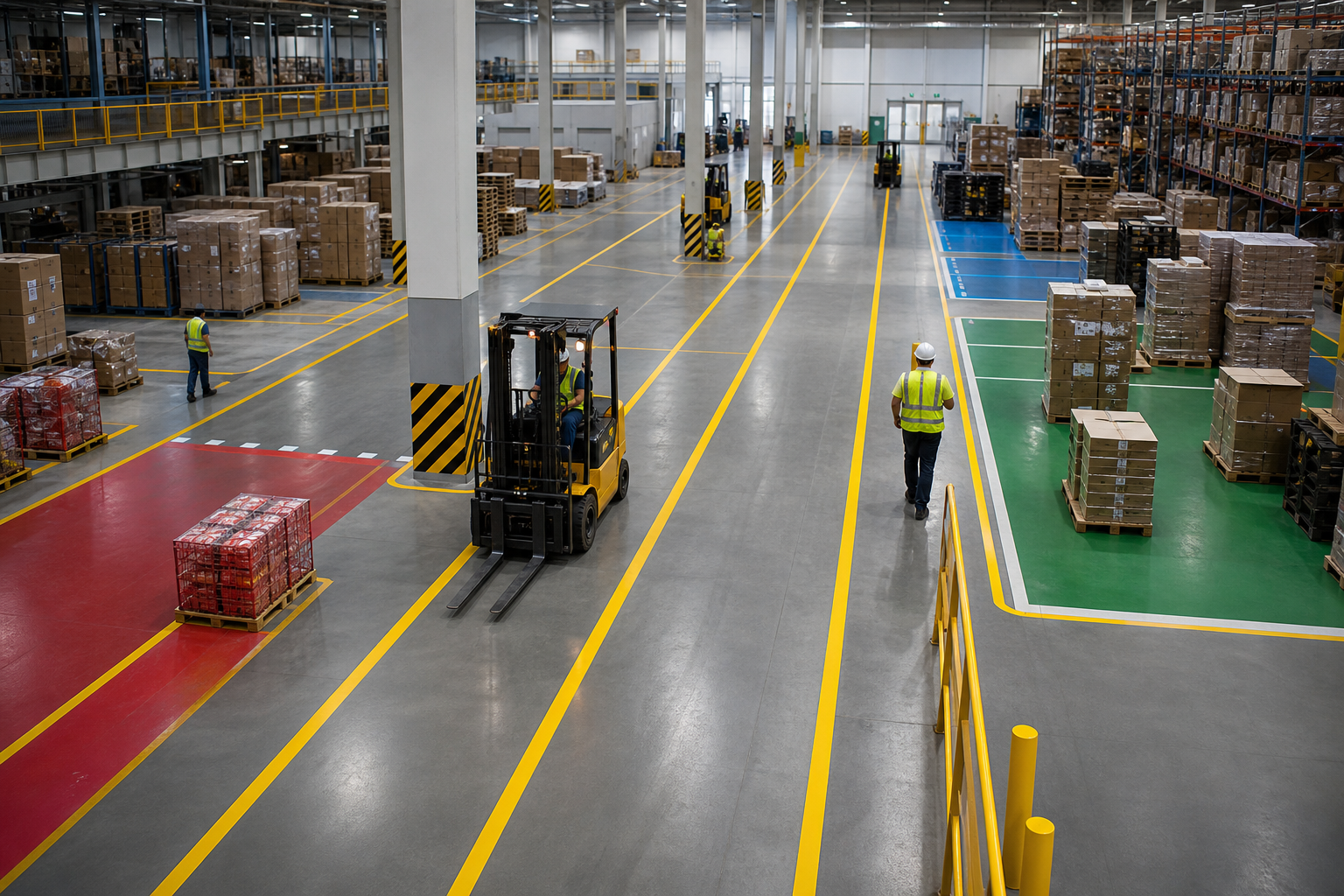Bodenmarkierungen im Logistikzentrum richtig planen